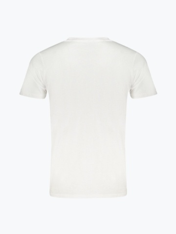 Tricou barbati din bumbac cu decolteu la baza gatului, Alb - Img 2