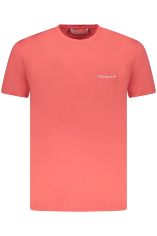 Trussardi Tricou barbati, cu imprimeu grafic pe spate, Regular fit, Roz - Img 1