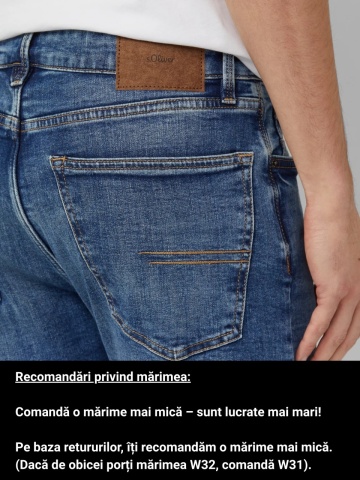 Blugi barbati Mauro cu talie medie, croiala Regular Fit, Tapered Leg, Albastru deschis - Img 3