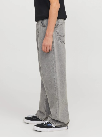 Jack & Jones Blugi baieti, ALEX, cu talie inalta si croiala Baggy Fit, Gri inchis - Img 3