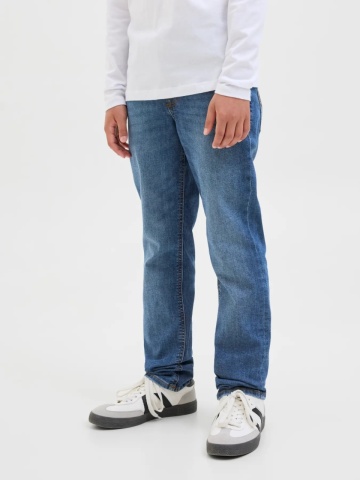 Jack & Jones Blugi baieti, Glenn, cu talie joasa si croiala Slim fit, Albastru inchis
