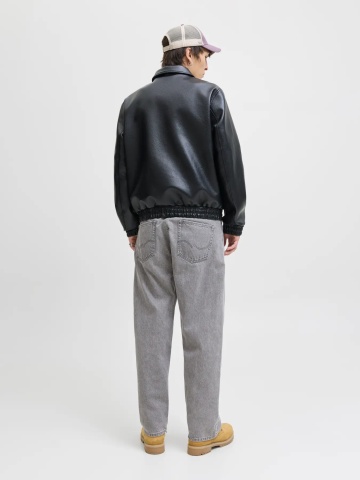 Jack & Jones Blugi barbati ALEX, cu talie inalta si croiala Baggy fit, Gri - Img 7