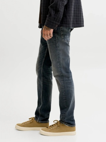 Jack & Jones Blugi barbati CLARK DUKE, cu talie medie si croiala Regular fit, Albastru inchis - Img 3