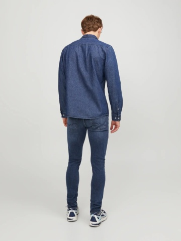 Jack & Jones Blugi barbati Glenn, cu talie joasa si croiala Slim fit, Albastru inchis - Img 7