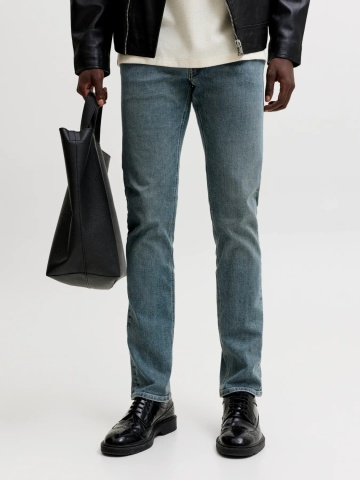 Jack & Jones Blugi barbati GLENN, cu talie joasa si croiala Slim fit, Albastru inchis