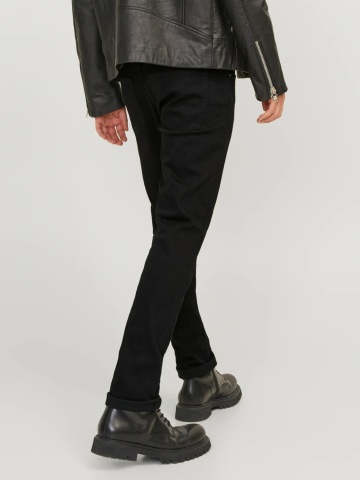Jack & Jones Blugi barbati GLENN, talie joasa, croiala Slim fit, Negru - Img 2