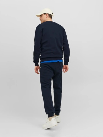Jack & Jones Bluza barbati, simpla cu decolteu la baza gatului, Bleumarin inchis - Img 6