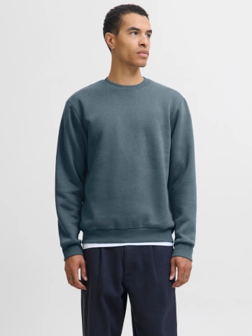 Jack & Jones Bluza barbati, simpla cu decolteu la baza gatului, Gri inchis