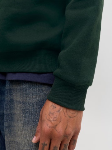 Jack & Jones Bluza barbati, simpla cu decolteu la baza gatului, JJEBRADLEY, Verde inchis - Img 4