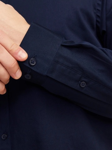 Jack & Jones Camasa barbati, Blacardiff cu croiala Slim fit, Bleumarin inchis - Img 5
