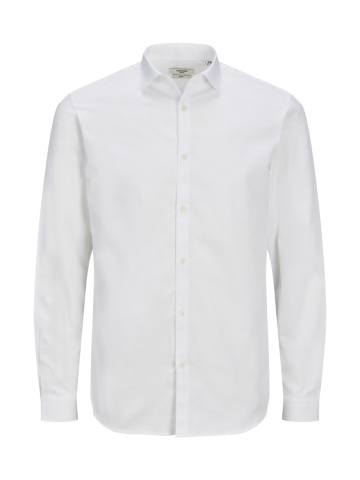 Jack & Jones Camasa barbati, din bumbac, croiala Slim fit, Blacardiff, Alb - Img 8