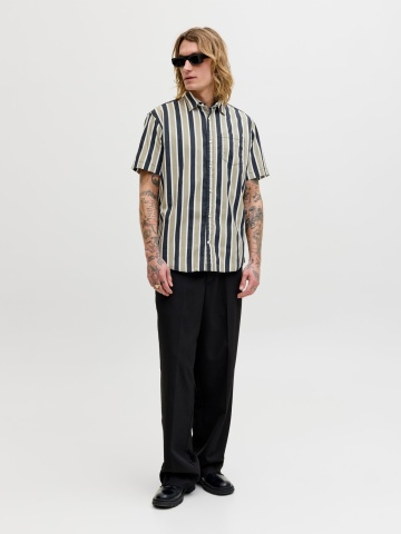 Jack & Jones Camasa barbati din bumbac cu imprimeu in dungi, Regular Fit, JJETHAN, Verde - Img 6