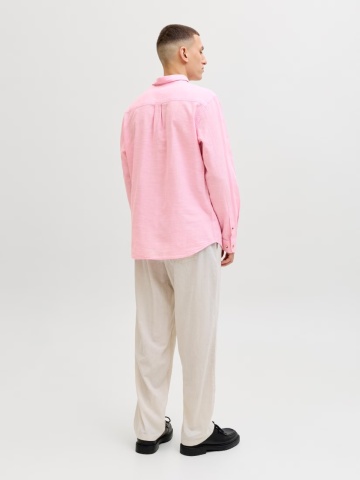 Jack & Jones Camasa barbati, Regular fit, din amestec de in, Roz - Img 7