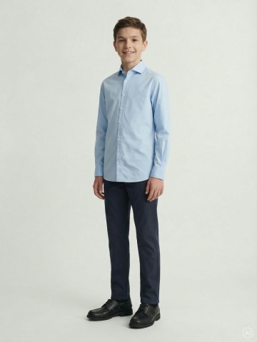 Jack & Jones Camasa cu maneca lunga, baieti, AXEL, Regular Fit, Albastru - Img 4