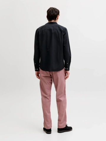Jack & Jones Camasa cu maneca lunga barbati, din amestec de in, Regular fit, Negru - Img 6