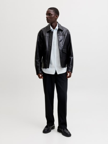 Jack & Jones Camasa de vara barbati, din amestec de in, Regular fit, Albastru deschis - Img 6