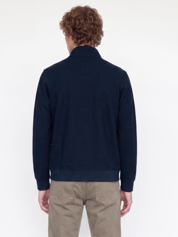 Jack & Jones Cardigan tricotat barbati, din bumbac organic, Regular fit, JPRBLUALVES, Bleumarin inchis - Img 2