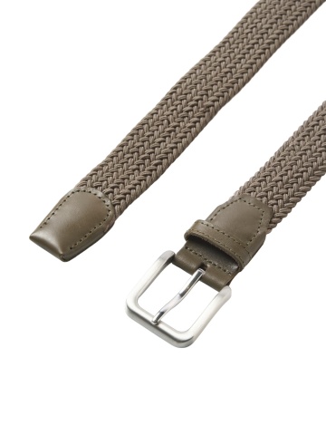 Jack & Jones Curea impletita, barbati, catarama cu stift, Olive - Img 2