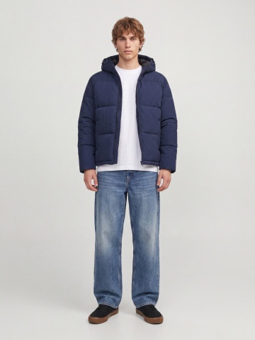 Jack & Jones Geaca barbati, cu gluga, Regular fit, JJGALAXY, Bleumarin inchis - Img 3