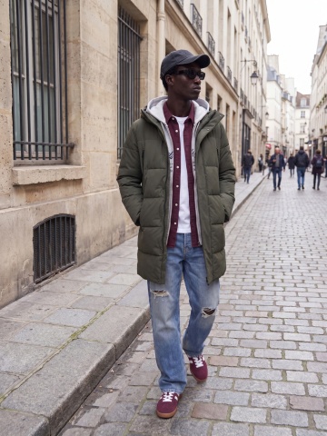 Jack & Jones Geaca lunga barbati, PUFFER, cu gluga, Regular fit, JJEBECKS, Verde inchis - Img 6