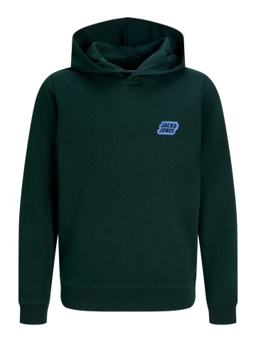 Jack & Jones Hanorac baieti cu gluga fara fermoar, Regular Fit, JJAMI, Verde inchis