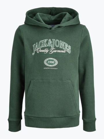 Jack & Jones Hanorac baieti cu imprimeu cu logo si buzunar tip marsupiu, Verde - Img 8