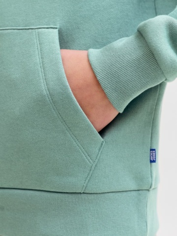 Jack & Jones Hanorac baieti, Regular Fit cu buzunar tip marsupiu si imprimeu cu logo, Verde deschis - Img 4