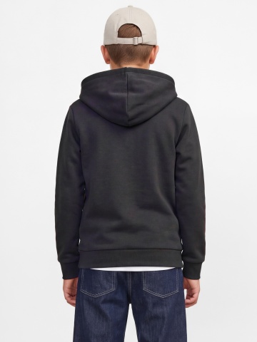 Jack & Jones Hanorac baieti, Regular Fit, fara buzunare, cu imprimeu cu logo, JJCOLLEGEY, Gri inchis - Img 2