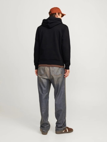 Jack & Jones Hanorac barbati fara fermoar, cu logo, Negru - Img 2