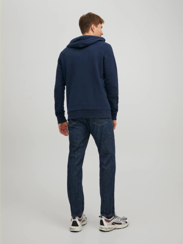 Jack & Jones Hanorac barbati fara fermoar, imprimeu cu logo, JJECORP, Bleumarin inchis - Img 7