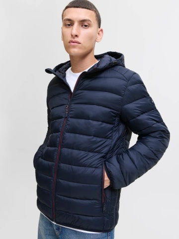 Jack & Jones Jacheta barbati cu gluga, Bradley 12280970, Regular fit, Bleumarin inchis - Img 3