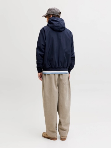 Jack & Jones Jacheta barbati, subtire cu gluga si buzunare oblice, Bleumarin inchis - Img 7