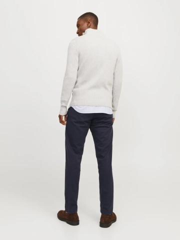 Jack & Jones, Pantaloni chino barbati, cu talie medie, Relaxed Fit, JPSTKANE BARRET, Bleumarin inchis - Img 6