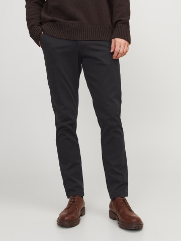 Jack & Jones Pantaloni chino barbati, Dave, croiala Slim fit, Negru