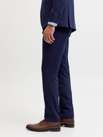 Jack & Jones Pantaloni costum barbati, JPRFRANCO, cu croiala Super Slim fit, Bleumarin inchis - Img 3
