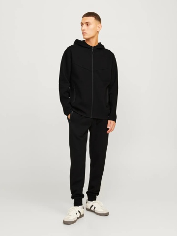 Jack & Jones Pantaloni de trening barbati, cu talie medie, Slim fit, JPSTWILL FUSION, Negru - Img 7