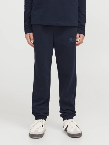 Jack & Jones Pantaloni lungi de trening, baieti, cu talie medie, Relaxed fit, Bleumarin inchis