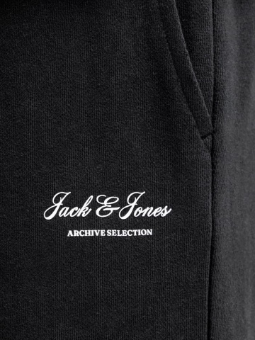 Jack & Jones Pantaloni scurti de trening barbati, talie medie, Regular fit, Negru - Img 4