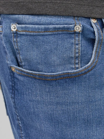 Jack & Jones Plus Blugi Mike, barbati big sizes, cu talie inalta si croiala Conica, Albastru - Img 3