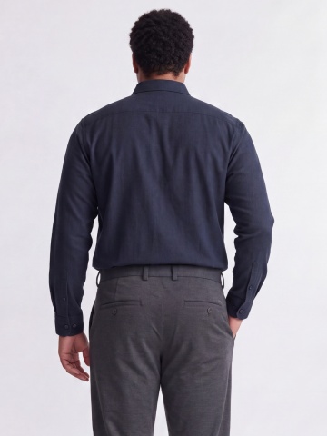 Jack & Jones Plus Camasa barbati big sizes din bumbac, Regular Fit, JJEFIELD, Bleumarin inchis - Img 2