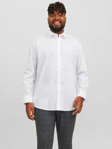 Jack & Jones Plus Camasa barbati big sizes, Joe, Regular fit, Alb