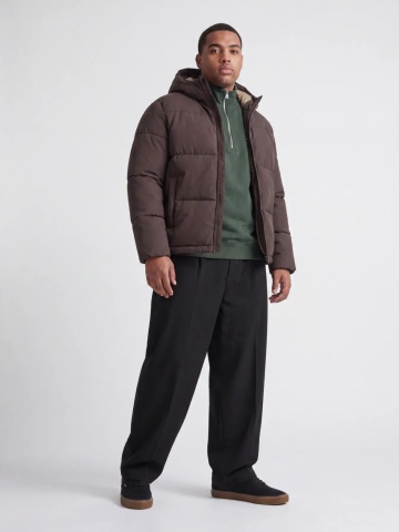 Jack & Jones Plus Geaca barbati big sizes, cu gluga, Regular fit, JJGALAXY, Maro inchis - Img 5