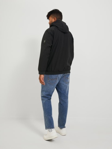 Jack & Jones Plus Jacheta softshell cu gluga barbati big sizes, Negru - Img 2