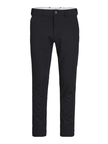Jack & Jones Plus Pantaloni chino barbati big sizes, cu talie joasa si croiala Slim Fit, Negru - Img 8