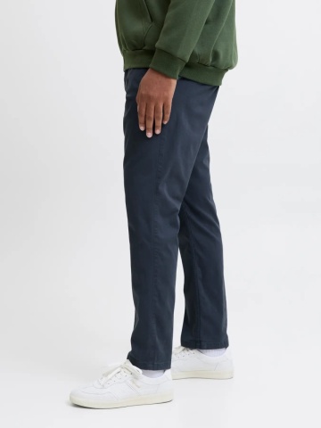 Jack & Jones Plus Pantaloni chino, JPSTMARCO JJDAVE, barbati big sizes, Slim Fit, Bleumarin inchis - Img 3