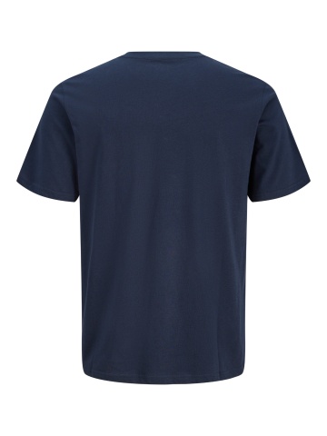 Jack & Jones Plus Tricou barbati big sizes, din bumbac, Regular Fit, JJBENSON, Bleumarin inchis - Img 8