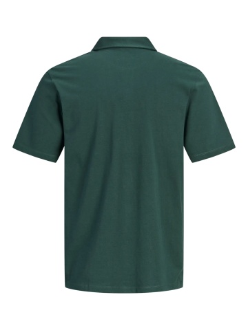 Jack & Jones Plus Tricou polo barbati big sizes, din jerseu de bumbac, Regular Fit, Verde inchis - Img 2