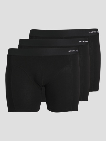Jack & Jones Plus Underwear barbati big size, Set 3 perechi de boxeri, Negru