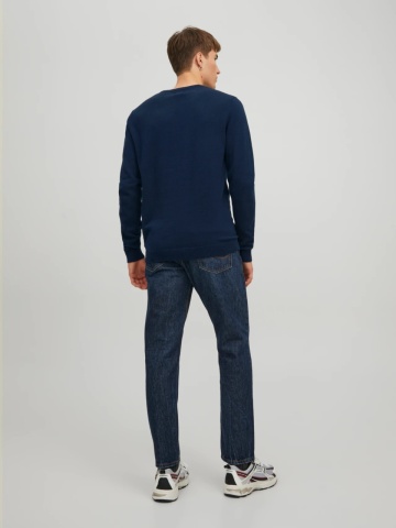 Jack & Jones Pulover barbati cu decolteu la baza gatului, Bleumarin inchis - Img 7