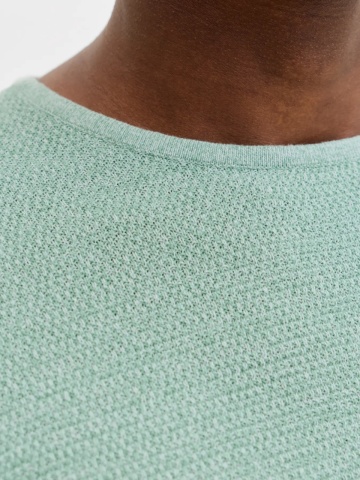 Jack & Jones Pulover tricotat barbati cu decolteu la baza gatului, Verde deschis - Img 3